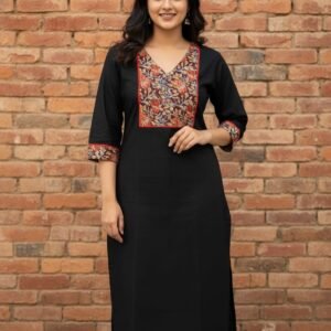 Women's Long Kurti (Black)